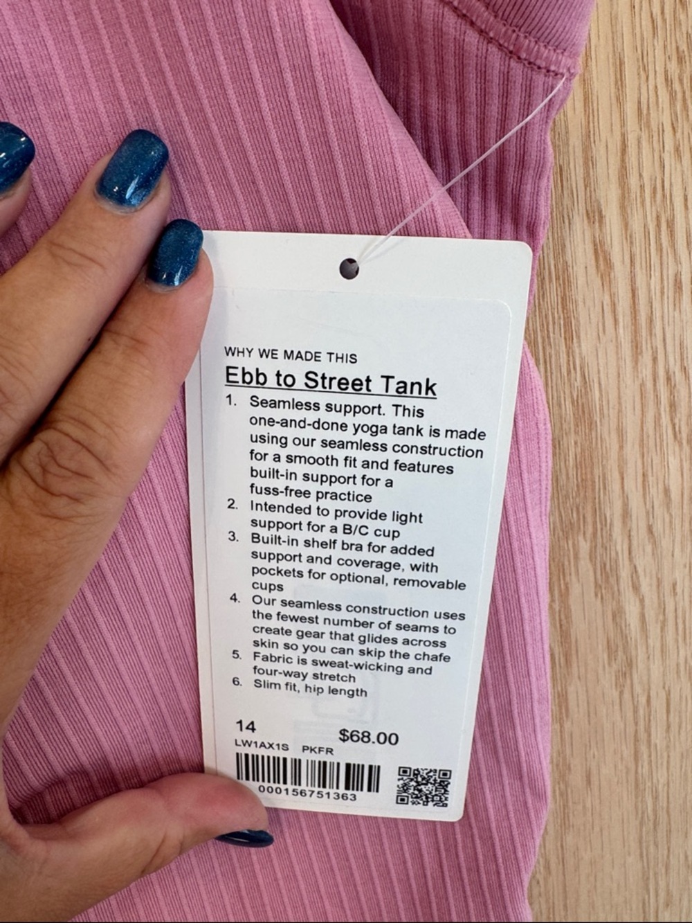 Lululemon ebb to street Racerback Tank Top - Pink - Picture 2 of 4